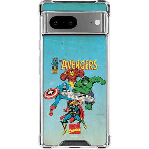 Marvel Classic Comics The Avengers Google Pixel 8 Clear Case